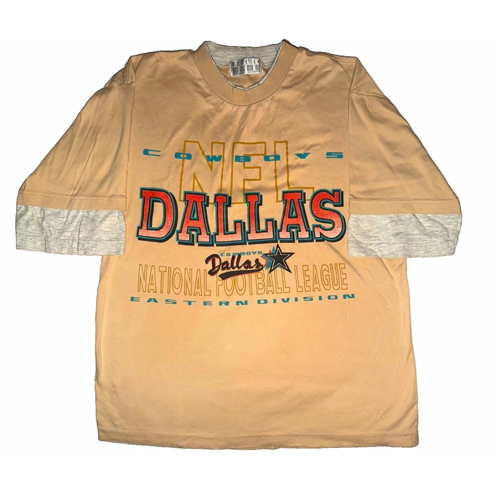 Y2K Blue Ice Dallas Cowboys Football Graphic T Shirt Mens L Layered Look